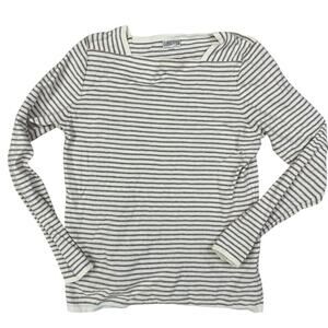 Quaker Marine Supply Stripe Long Sleeve Top Light Sweater Women size Medium